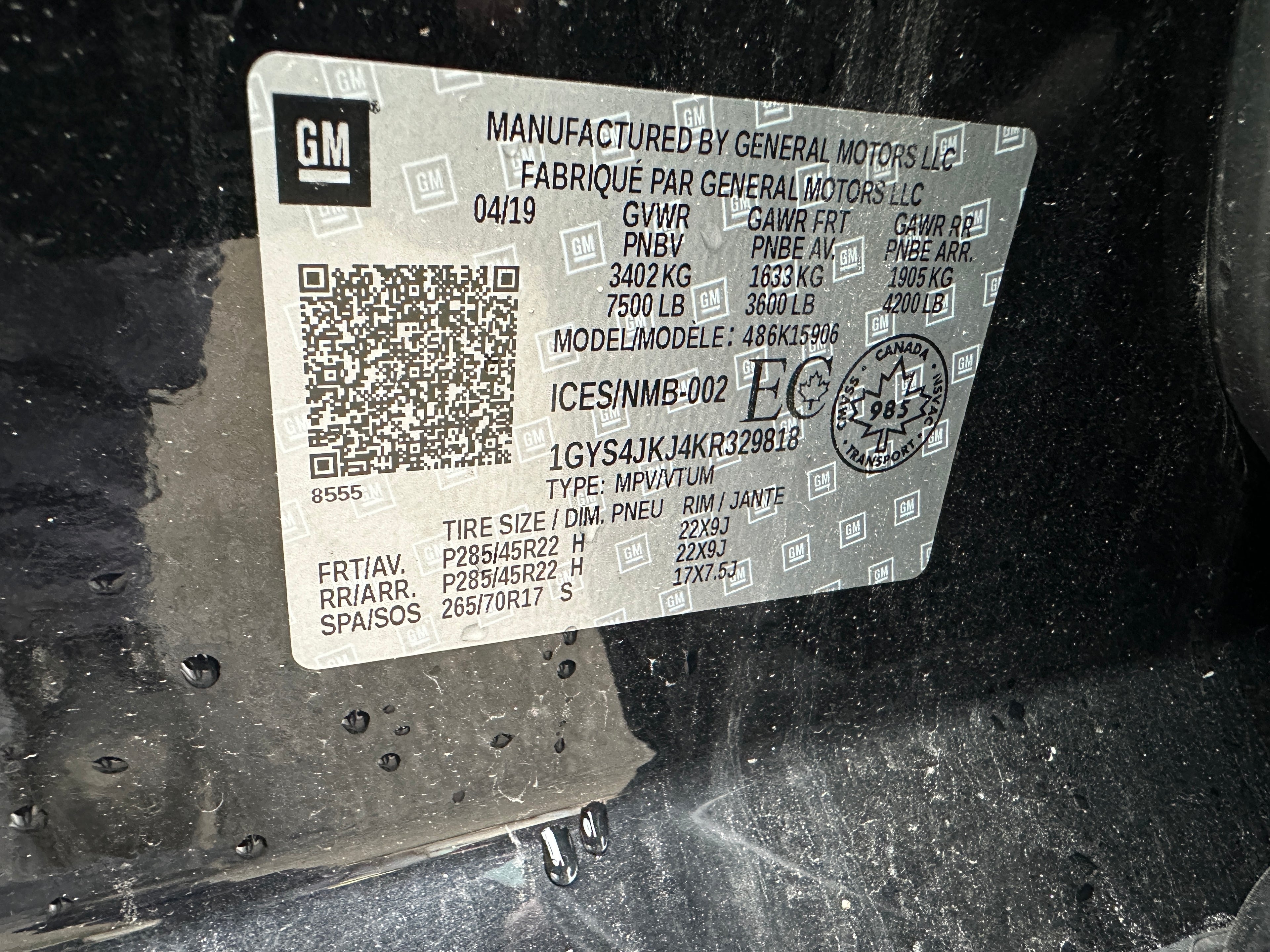 2019 Cadillac Escalade 6.2 – CA2501