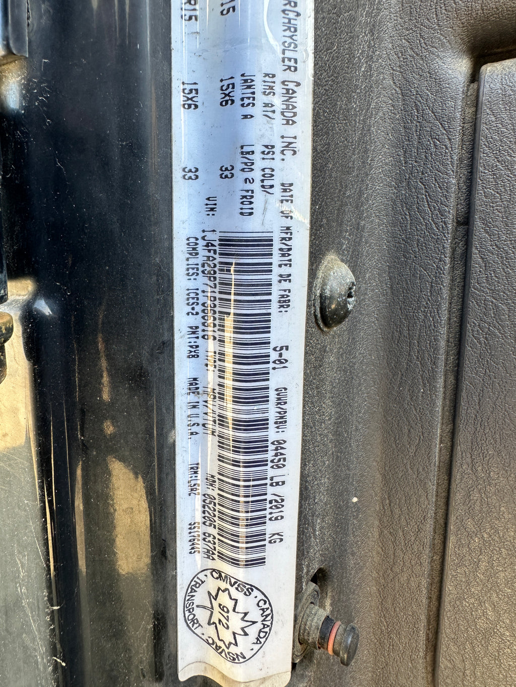 2001 Jeep Wrangler TJ 2.5 – J2517