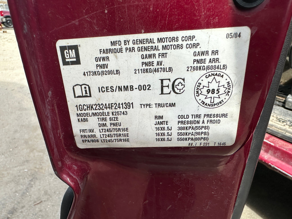 2004 Chevrolet Silverado 2500 6.6 LLY Duramax – C2529