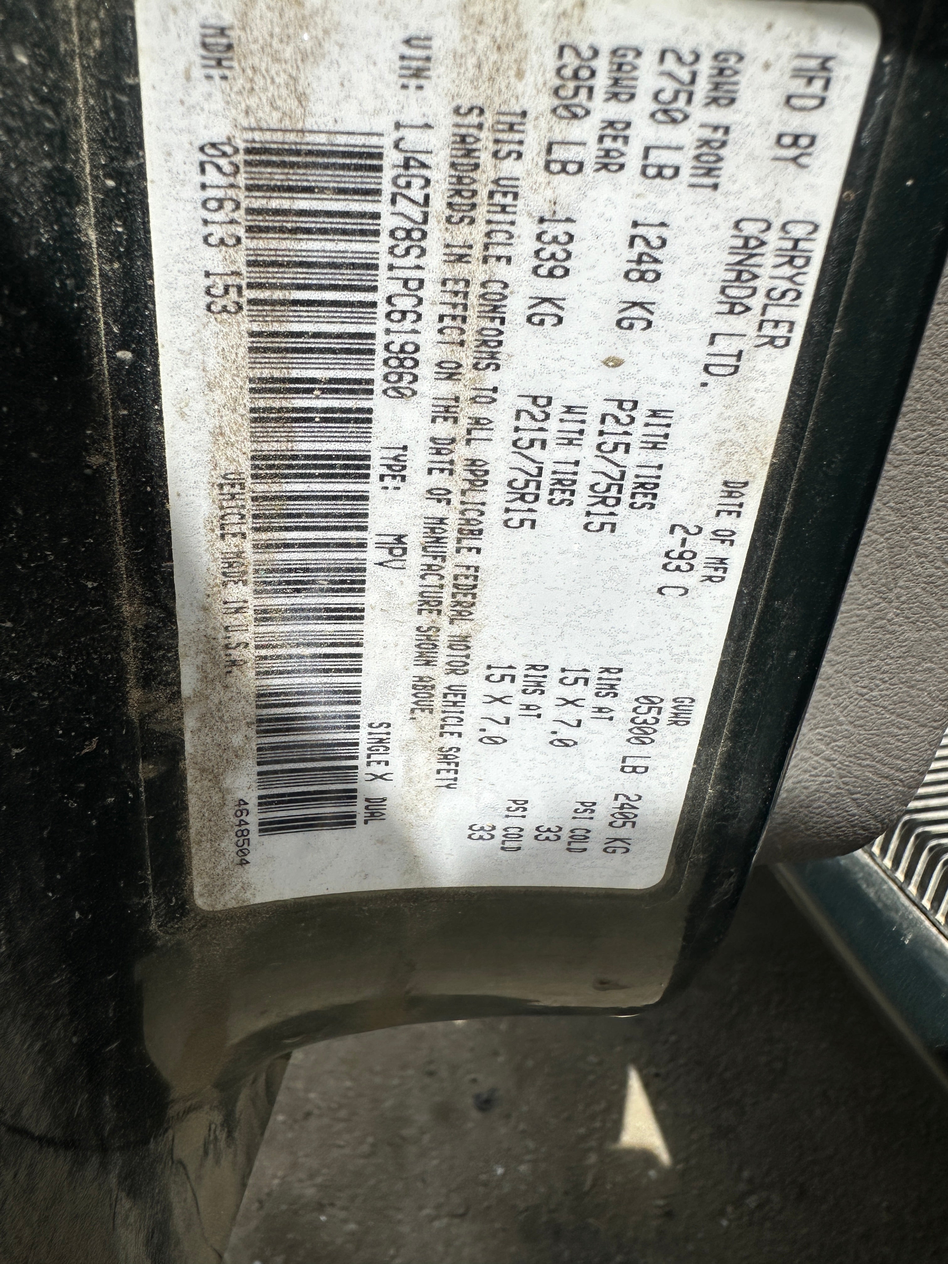 1993 Jeep Grand Cherokee Limited 4.0 – J2539