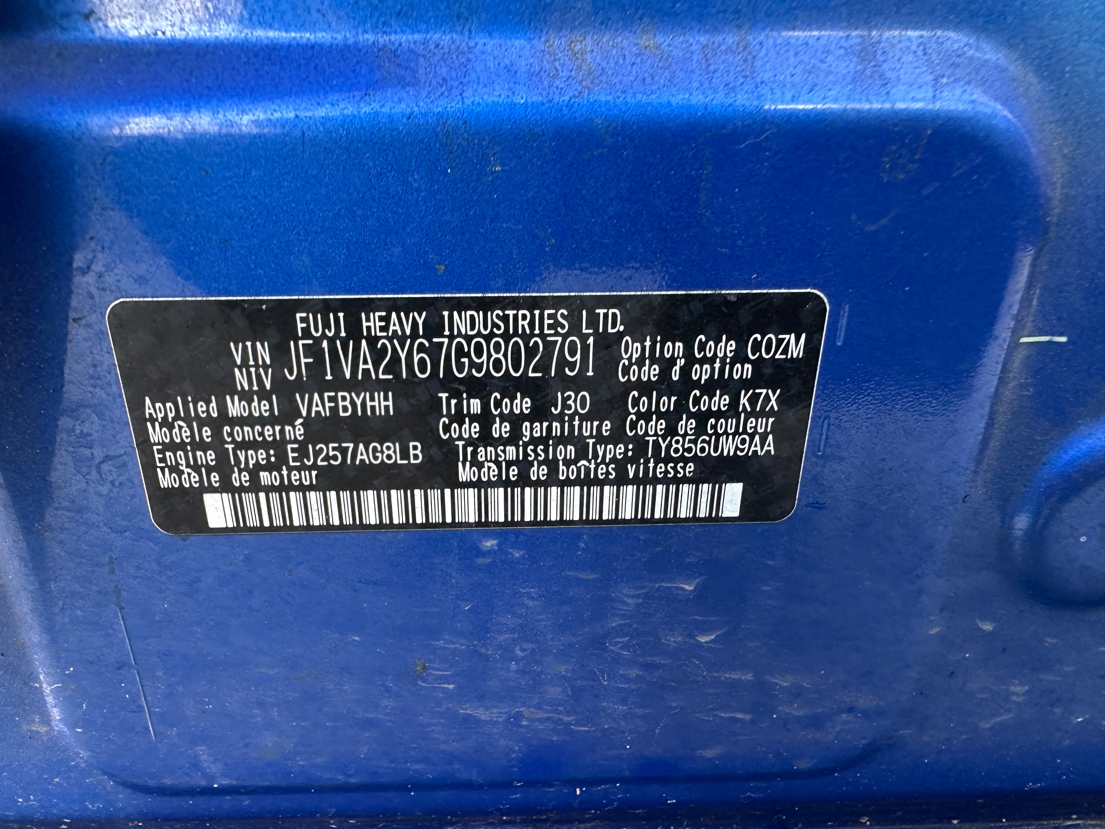 2016 Subaru WRX STI Limited 2.5 – SU2508