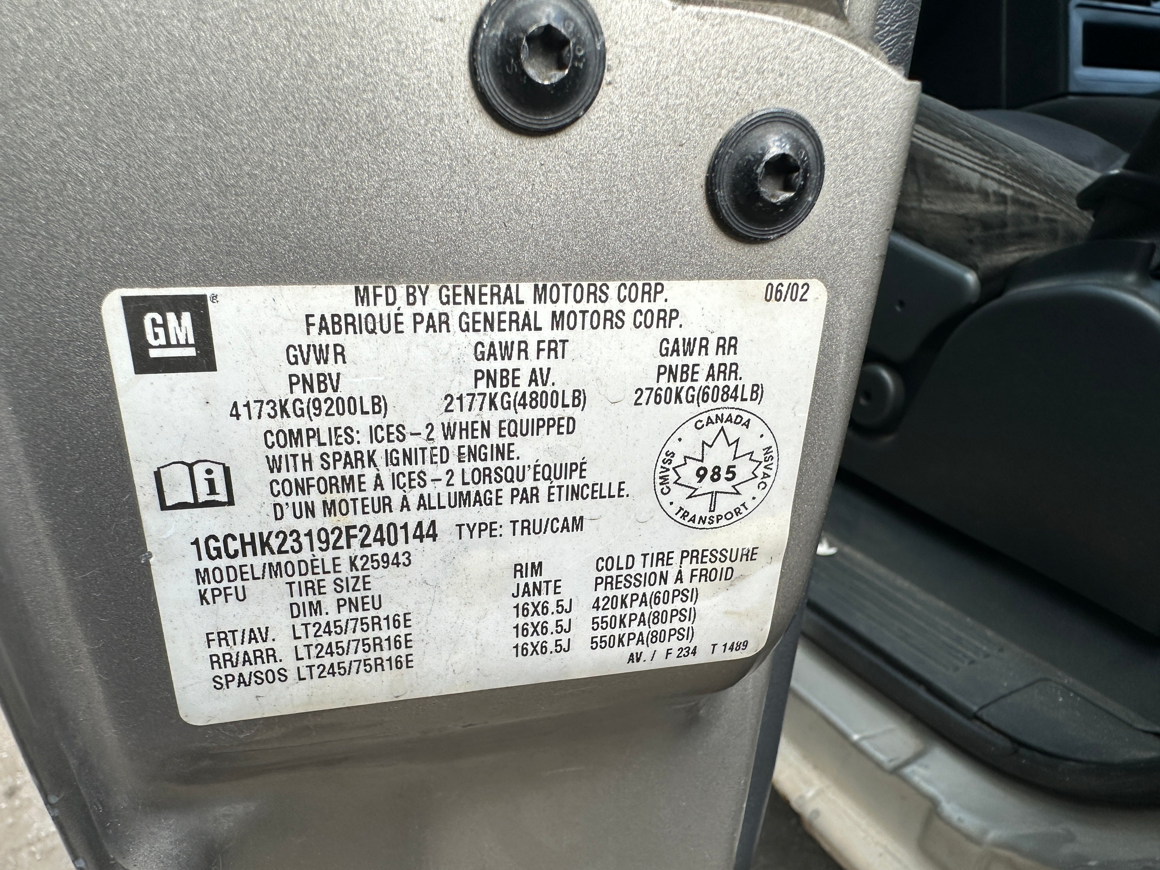 2002 Chevrolet Silverado K2500HD 6.6 LB7 Duramax – C2530