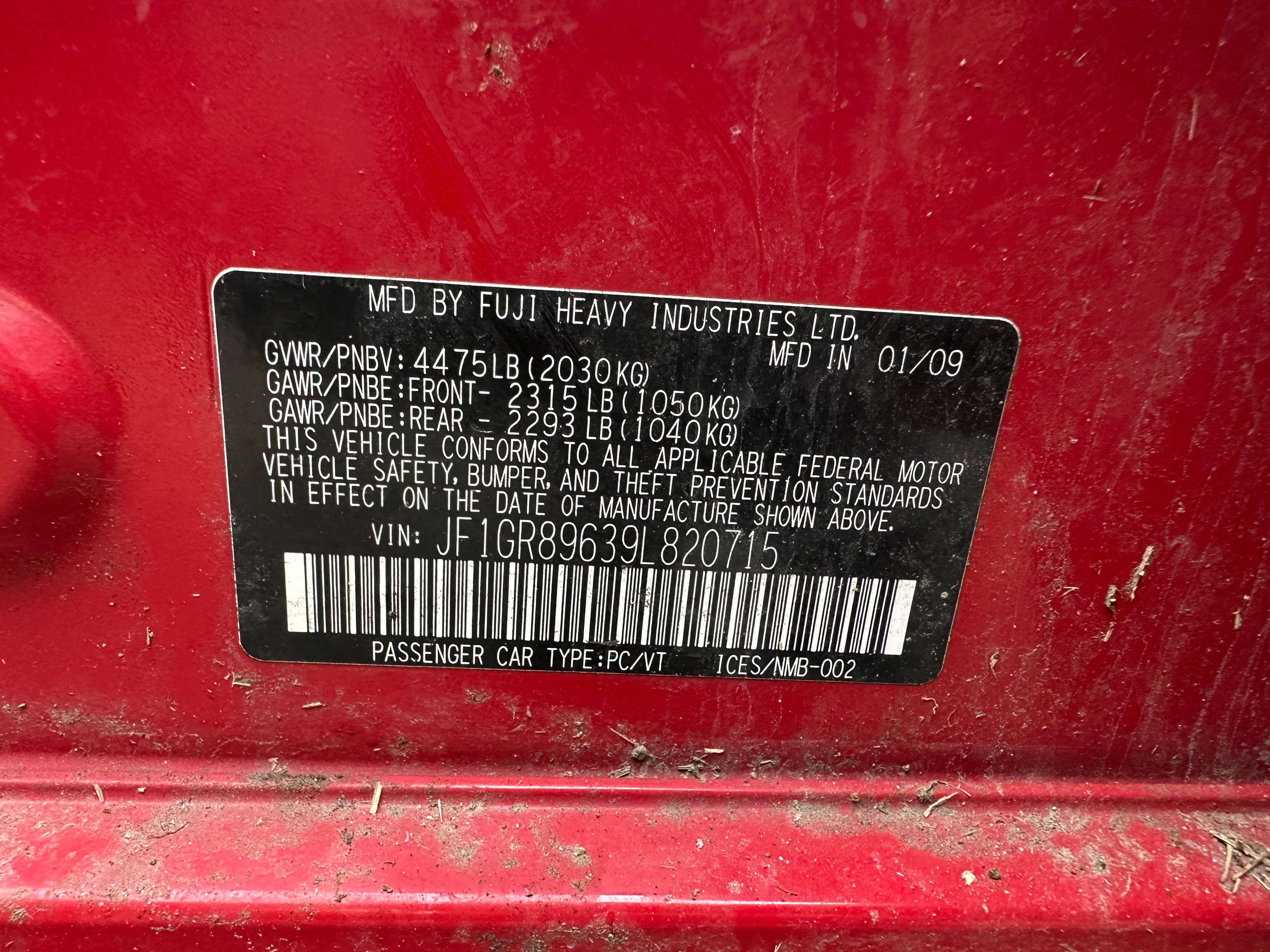 2009 Subaru STI 2.5 – SU2501