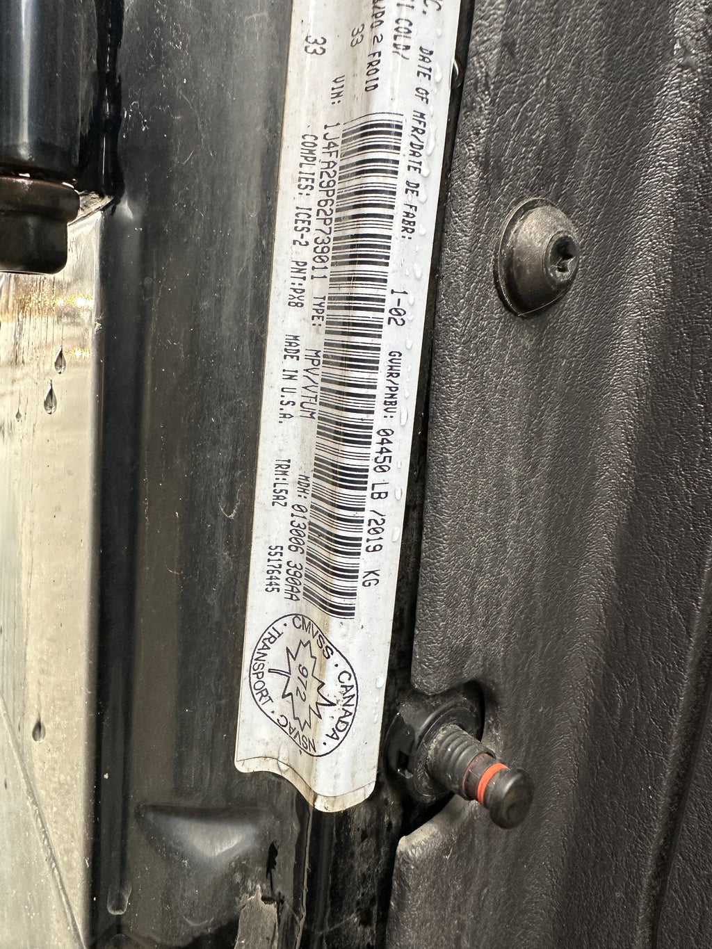 2002 Jeep Wrangler TJ 2.5 – J2601