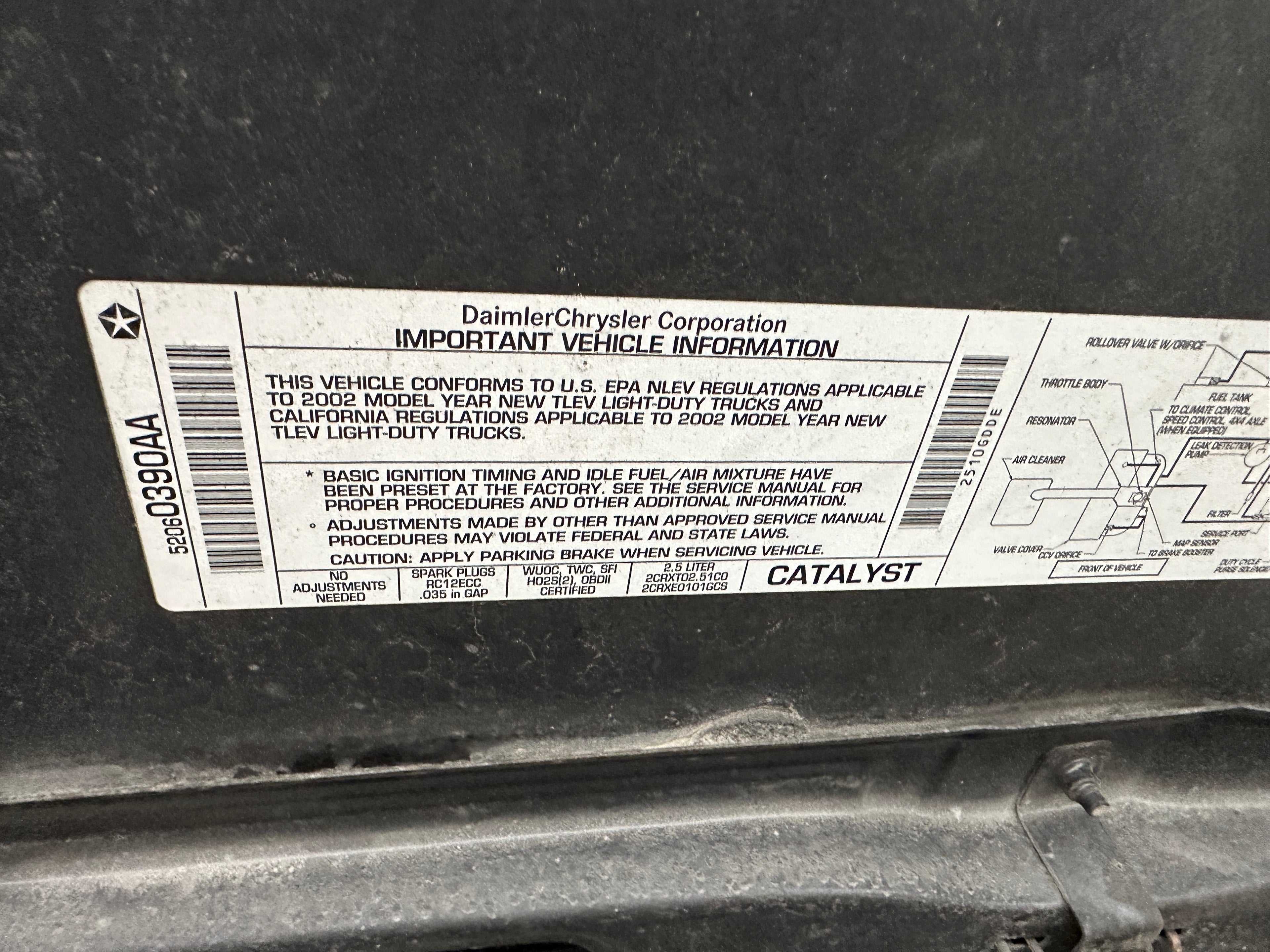 2002 Jeep Wrangler TJ 2.5 – J2601