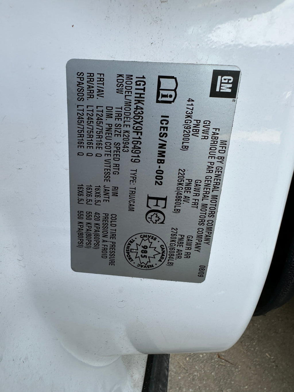 2009 GMC Sierra 2500 6.6L LMM – G2518