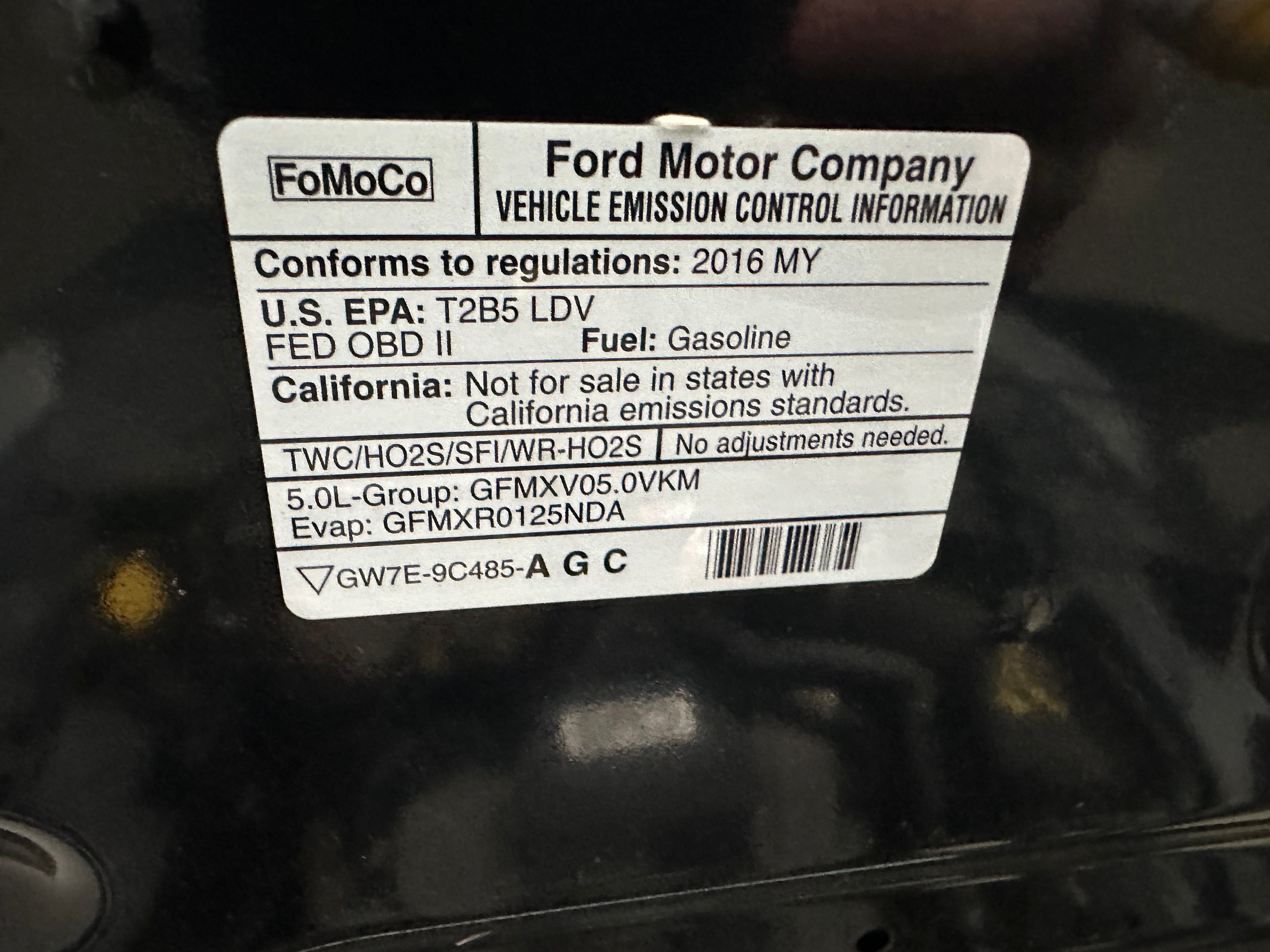 2016 Ford Mustang GT 5.0 – F2602