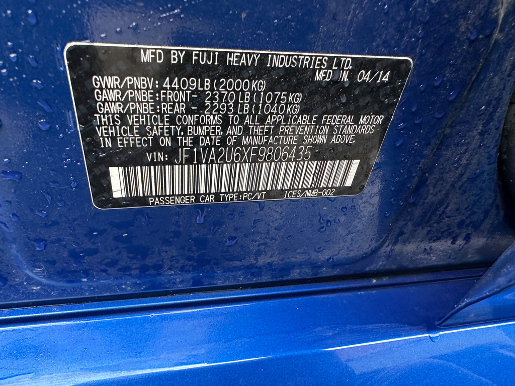 2015 Subaru WRX STI Limited 2.5 – SU2601